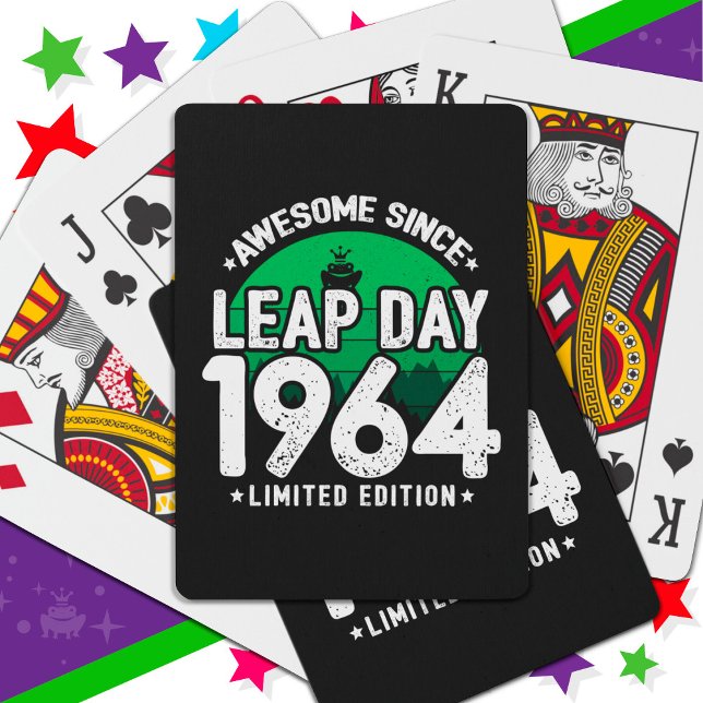 Awesome Since 1964 Leap Year Day Feb 29 Birthday Poker Cards (Creator Uploaded)