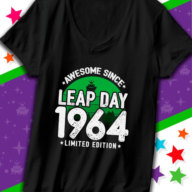Awesome Since 1964 Leap Year Day Feb 29 Birthday T-Shirt (Creator Uploaded)
