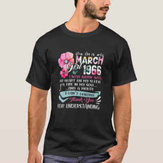 Awesome Since 1966 55Th Birthday I'm A March Girl T-Shirt