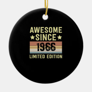 Awesome Since 1966 Birthday Ceramic Ornament