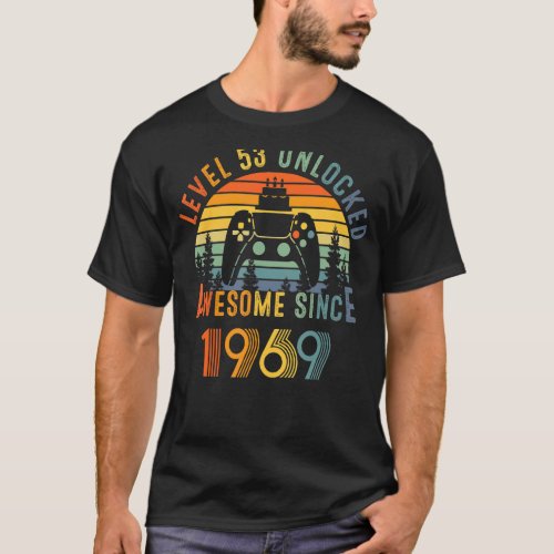 Awesome Since 1969 Level 53 Unlocked Video Games T_Shirt