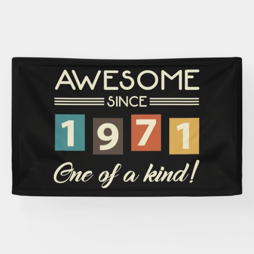 Awesome Since 1971 Retro 50th Birthday Banner