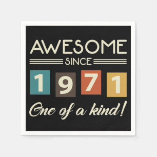 Awesome Since 1971 Retro 50th Birthday Napkins