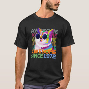 Awesome Since 1972 Funny Cat Lover 50Th Birthday T-Shirt