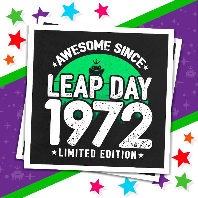 Awesome Since 1972 Leap Year Day Feb 29 Birthday Napkins (Creator Uploaded)