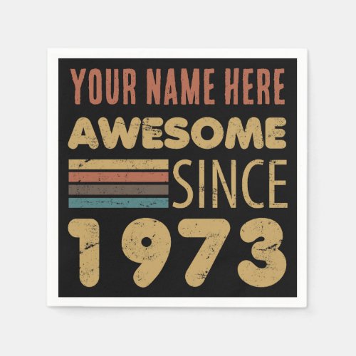Awesome Since 1973 50th Birthday Napkins