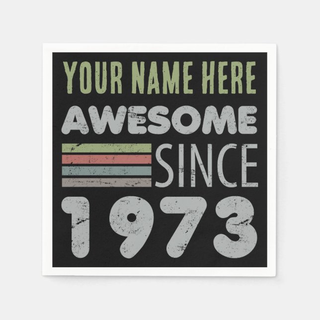 Awesome Since 1973 50th Birthday Napkins (Front)