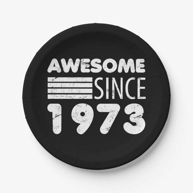Awesome Since 1973 50th Birthday Paper Plates (Front)