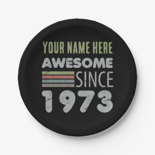 Awesome Since 1973 50th Birthday Paper Plates