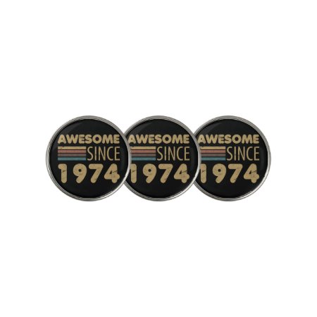 Awesome Since 1974 50th Birthday Golf Ball Marker