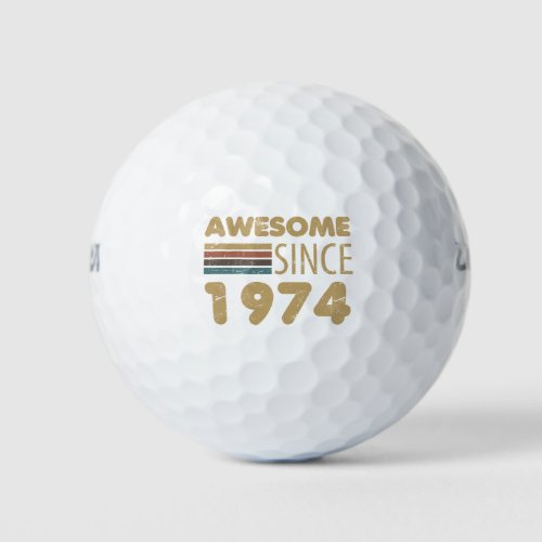 Awesome Since 1974 50th Birthday Golf Balls