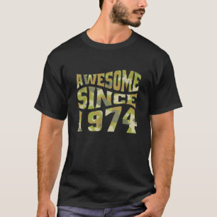 Awesome Since 1974 Camo Camouflage Retro 49th Birt T-Shirt