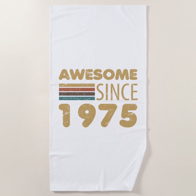 Awesome Since 1975 50th Birthday Beach Towel (Front)