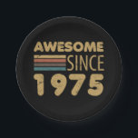 Awesome Since 1975 50th Birthday Paper Plates<br><div class="desc">A simple yet elegant design for anyone celebrating the year they were born on a milestone birthday.</div>