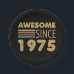 Awesome Since 1975 50th Birthday Paper Plates<br><div class="desc">A simple yet elegant design for anyone celebrating the year they were born on a milestone birthday.</div>