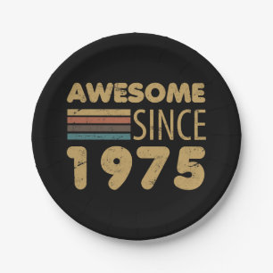 Awesome Since 1975 50th Birthday Paper Plates