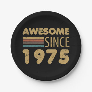 Awesome Since 1975 50th Birthday Paper Plates