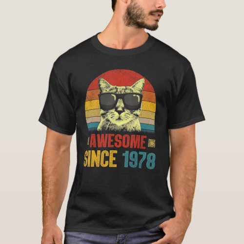 Awesome Since 1978 45th Birthday   Cat   T_Shirt