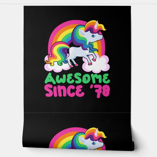 Awesome Since 1978 Unicorn  Wallpaper (Unrolling)