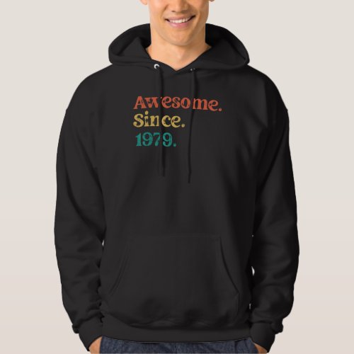 Awesome Since 1979 70s 60s Retro Birthday Party Hoodie