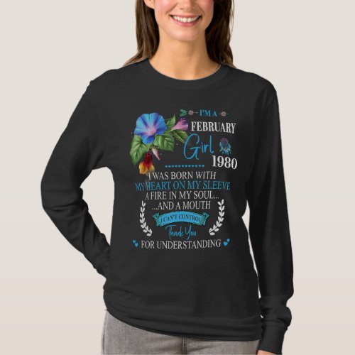 Awesome Since 1980 43rd Birthday Im A February Gi T_Shirt