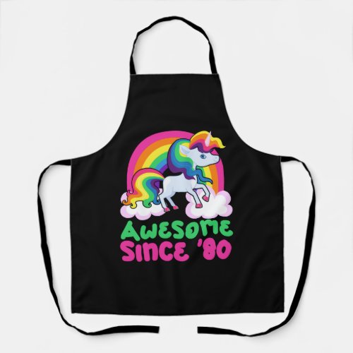 Awesome Since 1980 Unicorn Apron