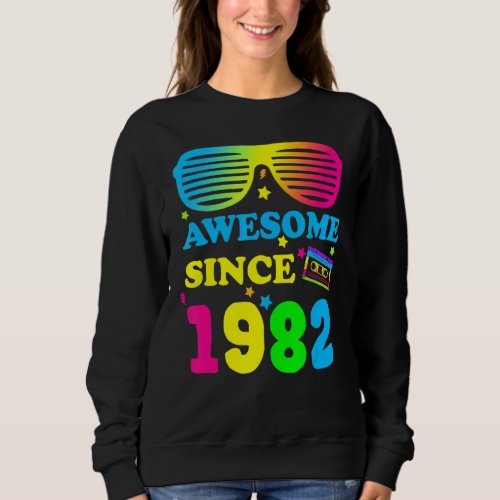 Awesome Since 1982 40th Birthday Retro Sunglasses  Sweatshirt