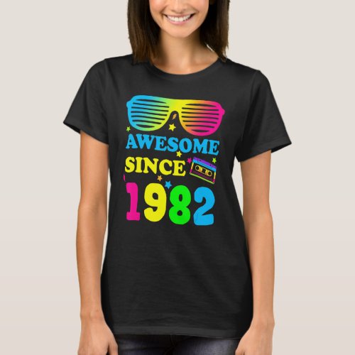 Awesome Since 1982 40th Birthday Retro Sunglasses  T_Shirt