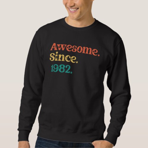 Awesome Since 1982 70s 60s Retro Birthday Party Sweatshirt