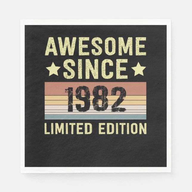 Awesome Since 1982 Birthday Napkins (Front)