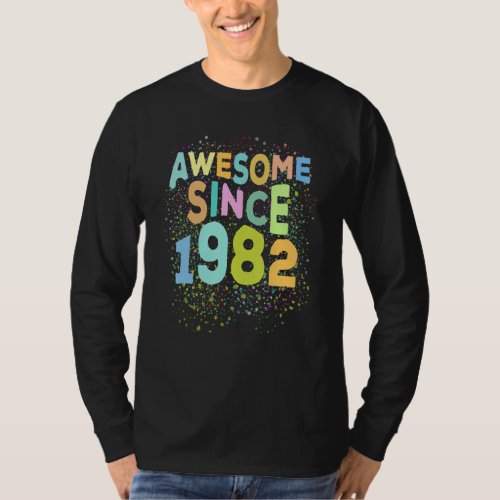 Awesome Since 1982  Retro 40 Years Old 40th Birthd T_Shirt
