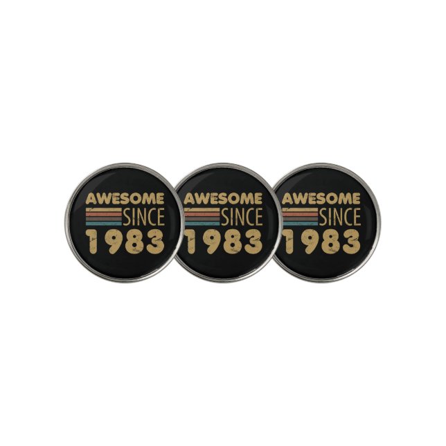 Awesome Since 1983 40th birthday Golf Ball Marker (3 Up)