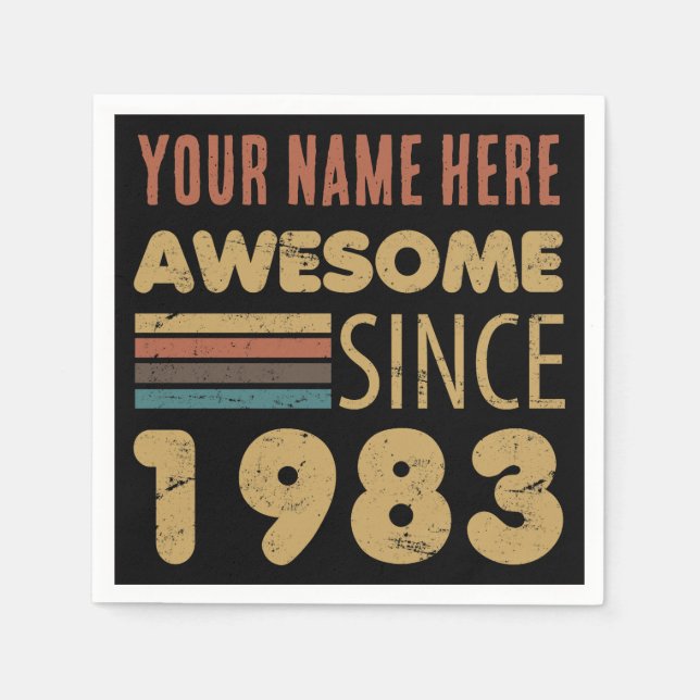 Awesome Since 1983 40th Birthday Napkins (Front)