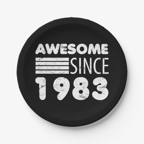 Awesome Since 1983 40th Birthday Paper Plates