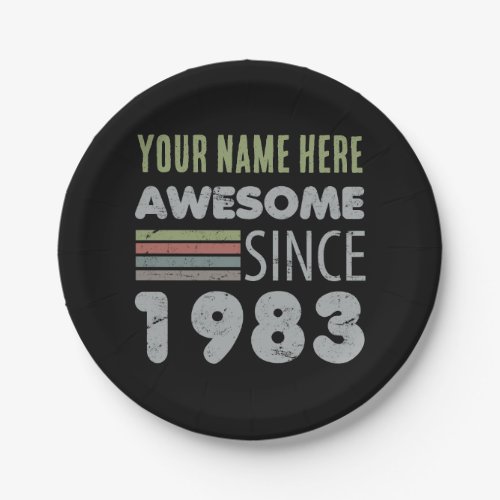 Awesome Since 1983 40th Birthday Paper Plates