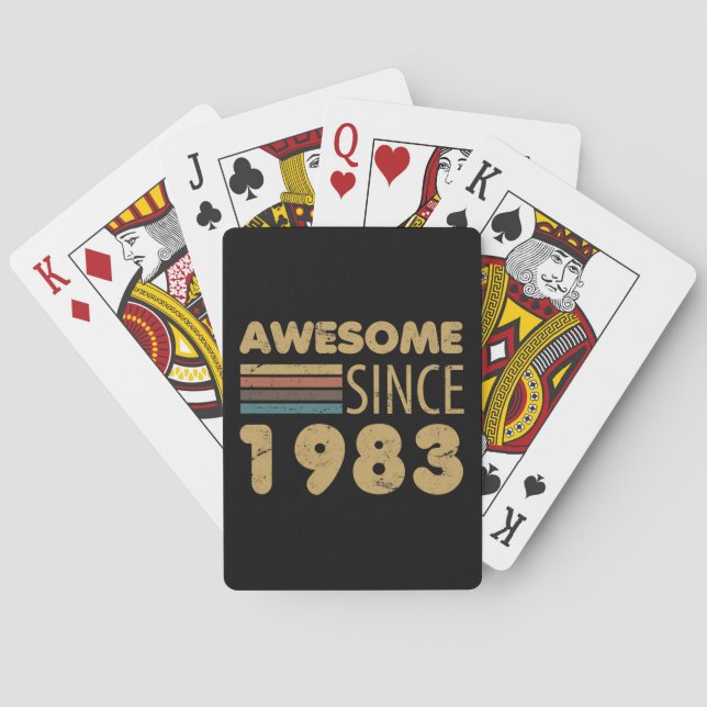 Awesome Since 1983 40th birthday Poker Cards (Back)