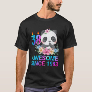 Awesome Since 1983 Cute Panda 38 Years Old 38Th Bi T-Shirt