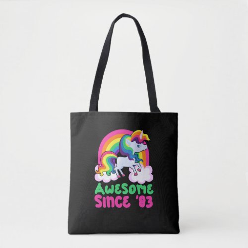 Awesome Since 1983 Unicorn Tote Bag