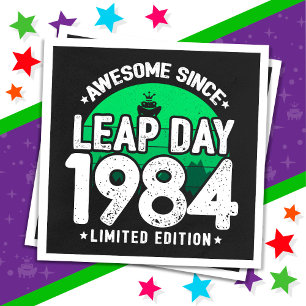 Awesome Since 1984 Leap Year Day Feb 29 Birthday Napkins