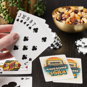 Awesome Since 1984 Retro Cassette Tape Vintage 80s Poker Cards