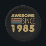 Awesome Since 1985 40th Birthday Paper Plates<br><div class="desc">A simple yet elegant design for anyone celebrating the year they were born on a milestone birthday.</div>