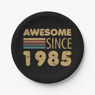 Awesome Since 1985 40th Birthday Paper Plates