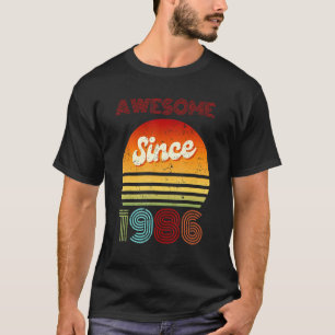 Awesome Since 1986  Vintage 36th Birthday  Year Ol T-Shirt