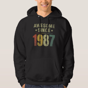 Awesome Since 1987 35th Birthday Retro Men Women Hoodie