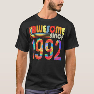 Awesome Since 1992 31st Birthday Retro Rainbow Tie T-Shirt