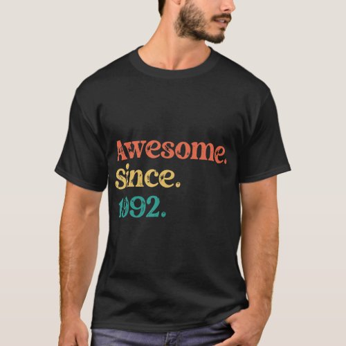 Awesome Since 1992 70s 60s Retro Birthday Party  T_Shirt