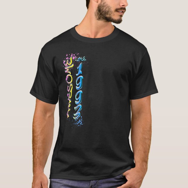 Awesome since 1993 Graffiti Motif T-Shirt (Front)