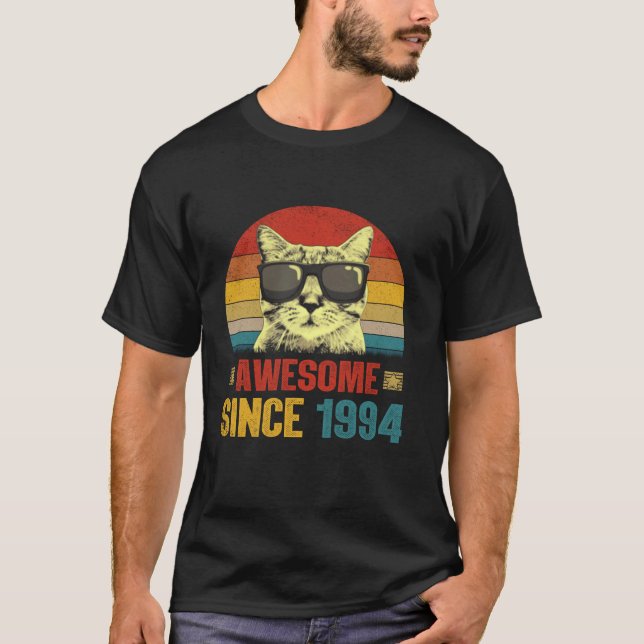 Awesome Since 1994 30th Birthday Gifts Cat Lover L T-Shirt (Front)