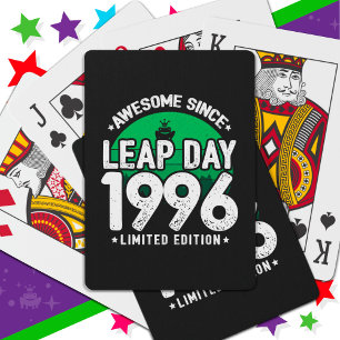Awesome Since 1996 Leap Year Day Feb 29 Birthday Poker Cards