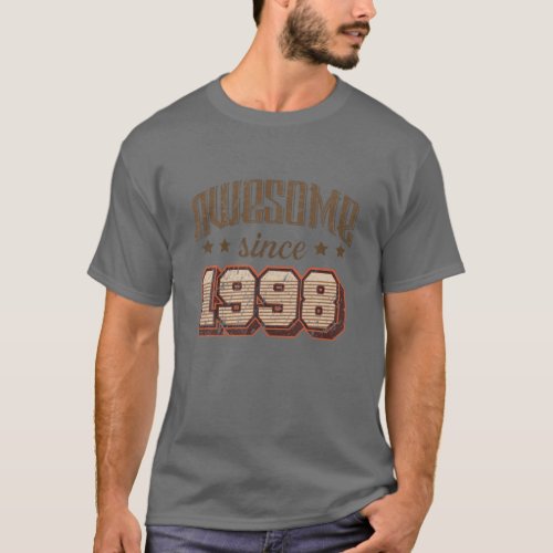 Awesome Since 1998 23Rd Birthday Party Retro Vinta T_Shirt